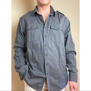 Grey Men’s Button Down Shirt